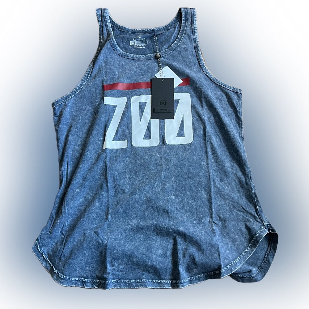 Mens Raw Gear distressed blue tank top size medium - Picture 2 of 7